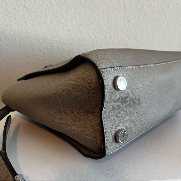 MICHAEL KORS Light Grey Selma Raven Bedford Fulton Satchel Tote Crossbody - Picture 6 of 11